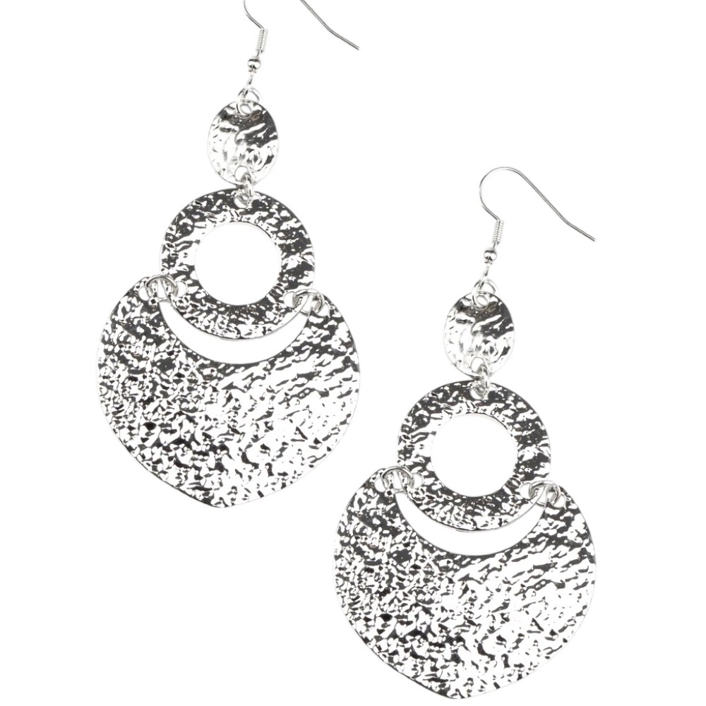 Paparazzi Shimmery Suite Silver Fishhook Earrings